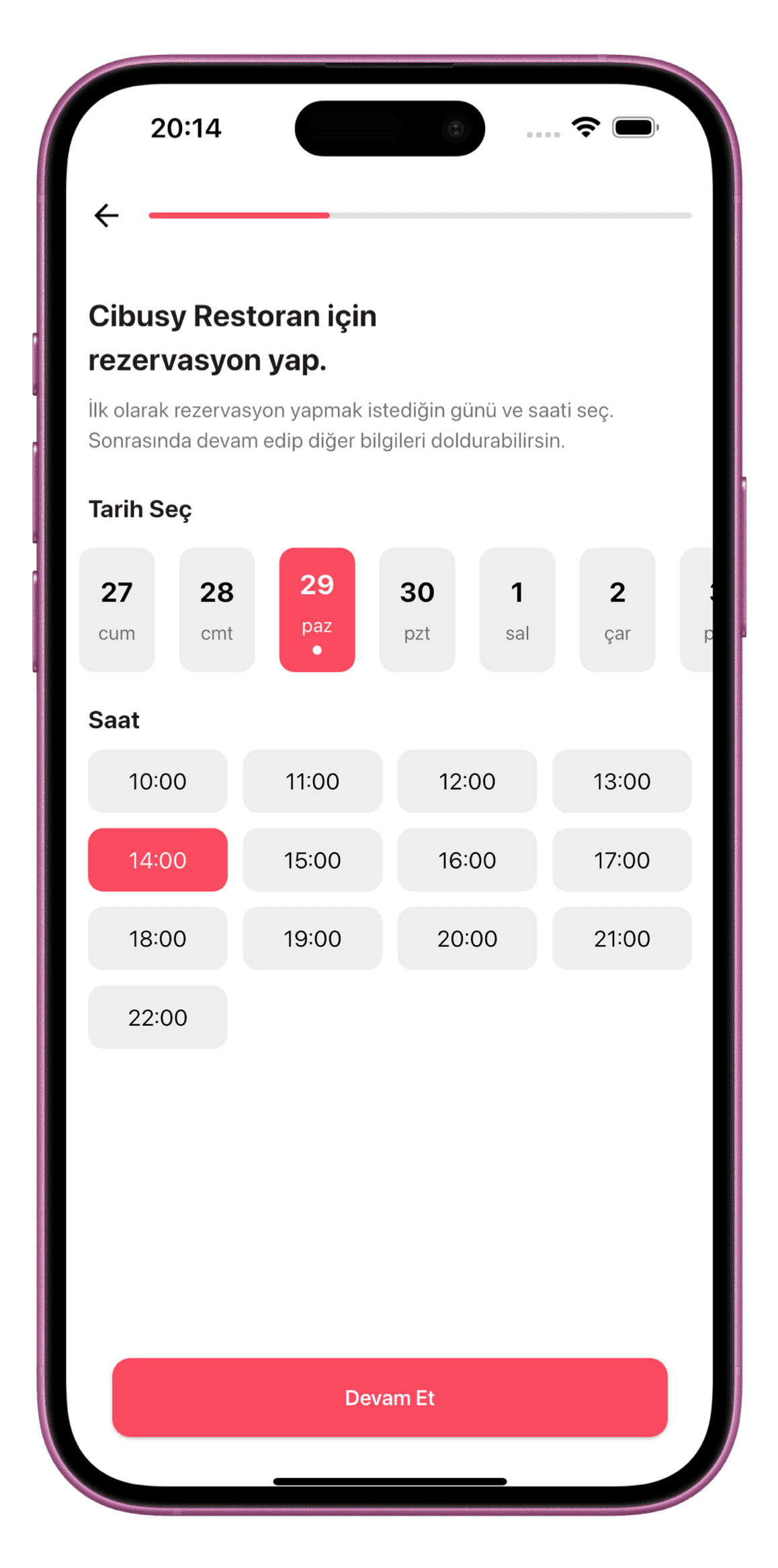 Rezervasyon İşlemi